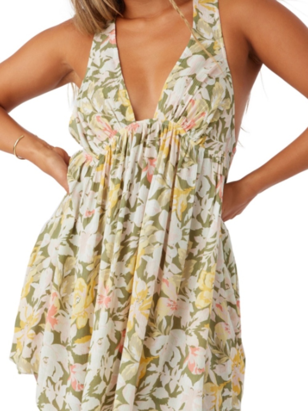 O'Neill Juniors' Saltwater Essentials Cover-up Dress - Oil Green Size XS 12749